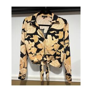 Rachel Zoe Floral Front Tie Blouse